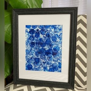 Abstract Acrylic Original Painting On Canvas Paper 9X12 Blue